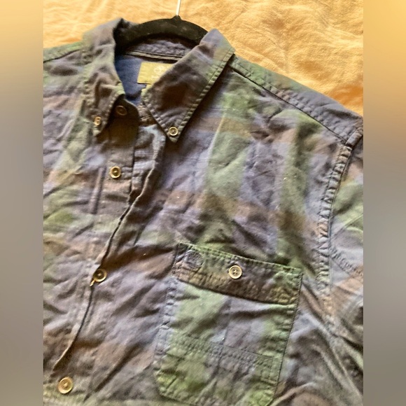 Timberland Flannel Button Down Long Sleeve Men’s Small/Medium Blue - Picture 2 of 7